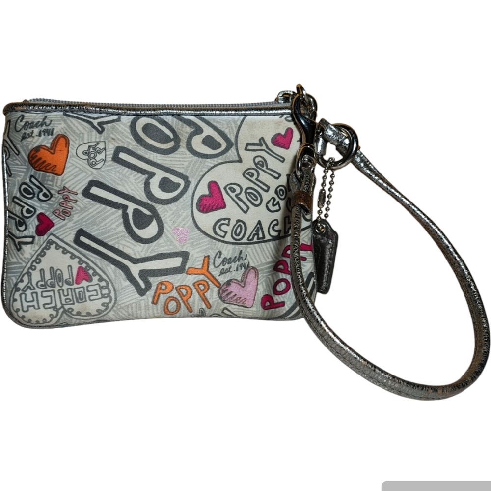 Coach Poppy Graffiti Wristlet